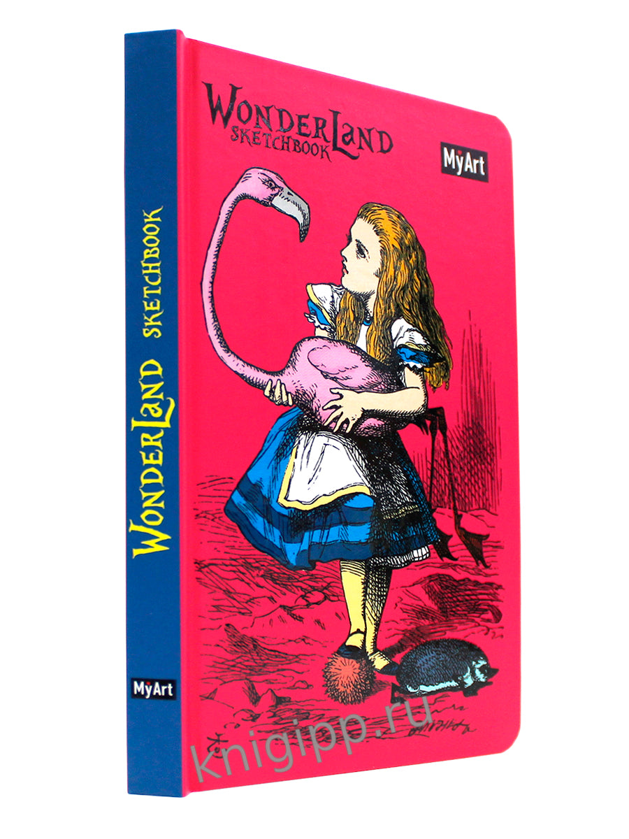 Mon Art. СКЕТЧБУК "Carnet de croquis du pays des merveilles" АЛИСА С ФЛАМИНГО