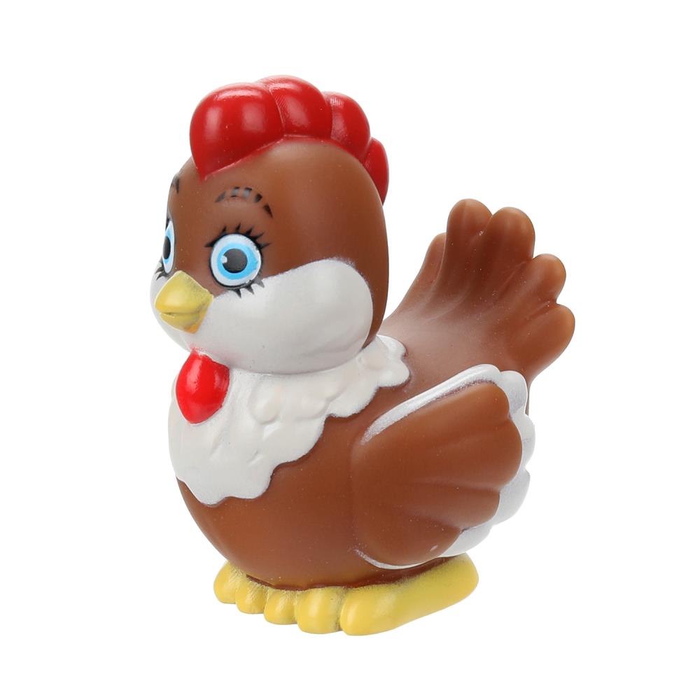 Игрушка пластизоль для ванны курочка, в сетке КАПИТОШКА в кор.2*144шт