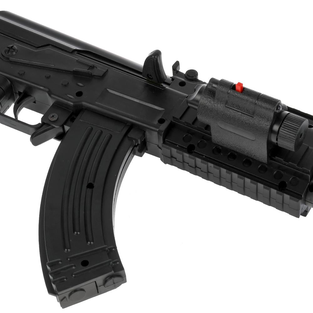 Автомат (п) с лазер. прицелом, со съемным прикладом и магазином, с фонарем 0807 в пак. в кор.4*15шт