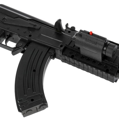 Автомат (п) с лазер. прицелом, со съемным прикладом и магазином, с фонарем 0807 в пак. в кор.4*15шт