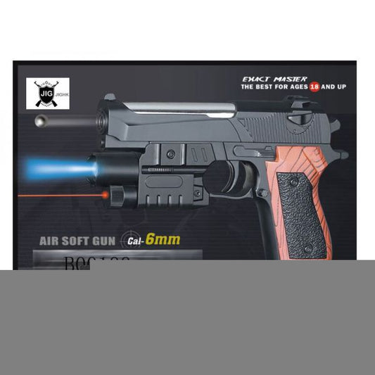 ПИСТОЛЕТ (П) С ЛАЗЕР. ПРИЦЕЛОМ, С ФОНАРЕМ, С ПУЛЬКАМИ SH3-G/P2117-G В КОР. 21*14*4СМ в кор.2*60шт