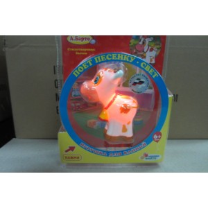 ИГРУШКА ПВХ "ИГРАЕМ ВМЕСТЕ" БЫЧОК, СВЕТ+ЗВУК НА БЛИСТЕРЕ (РУСС. УП.) в кор.6*12шт