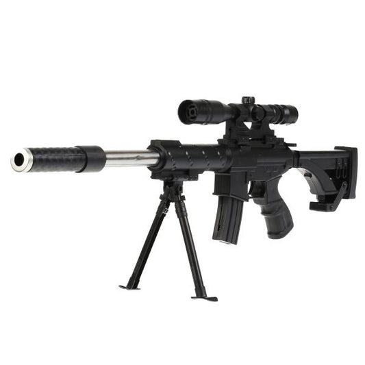 Автомат (п) с лазер. прицелом, съемный магазин и приклад 2019 в пак. в кор.4*12шт