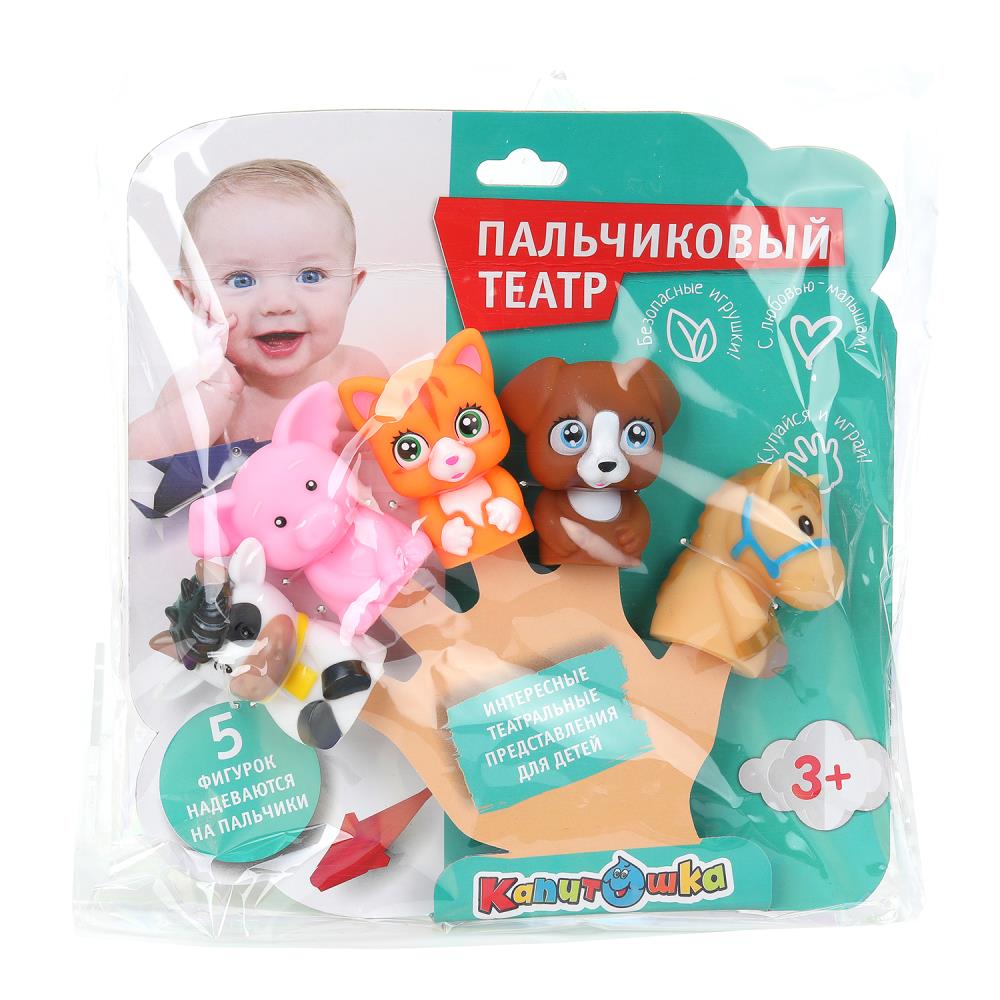 Игрушка пластизоль для купания пальчиковый театр животные на блист. КАПИТОШКА в кор.2*96шт