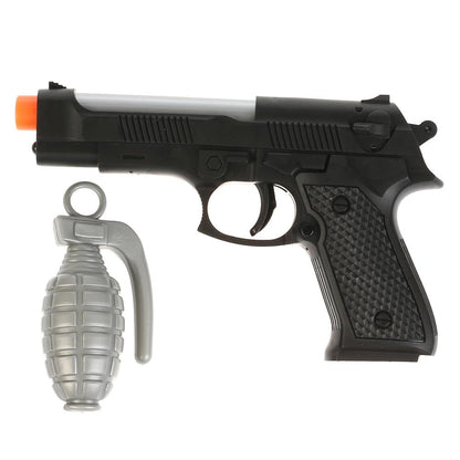 Набор оружия военный (pistolet на batt. + граната) в кор. 19*14,2*3,4 cm Taille de la pièce en cor.2*96 pouces