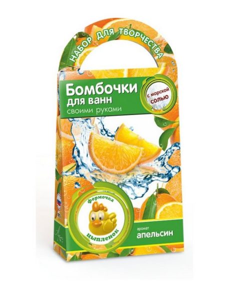 Развивашки.С0726 Бомбочки для ванны своими руками "Цыпленок" с ароматом апельсина /44