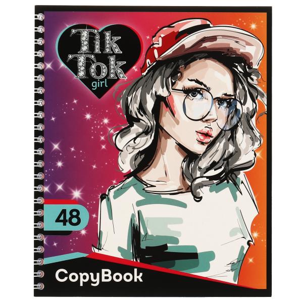 Тетрадь, 48 листов, гребень, диз 2, TIK TOK GIRL в кор.80шт