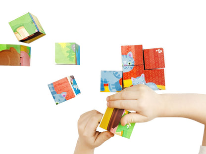 НАБОР ИЗ 12-И КУБИКОВ "МАМА И МАЛЫШ" (БЕЗ ОБКЛЕЙКИ) BABY TOYS в кор.20наб