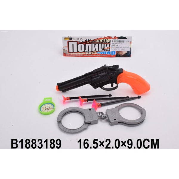 Набор ПОЛИЦИЯ (пистолет, присоски, наручники) в пак. в кор.4*180шт