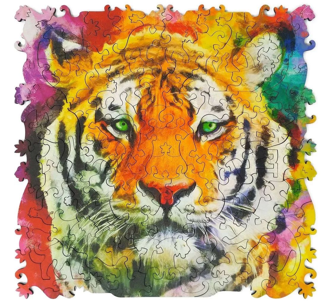 Фигурный деревянный пазл "ANIMAL ART" Тигр 108 дет. ART.8389 (мрц 690 rub.) /24