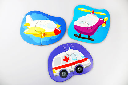 Jouets pour bébé "Тransport" (8 cartes, 16 pièces)
