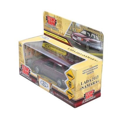 Machine en métal vaz-2113 12 cm, double, sac, argent, rouge, cor. Parc technologique dans le cor.2*36шт