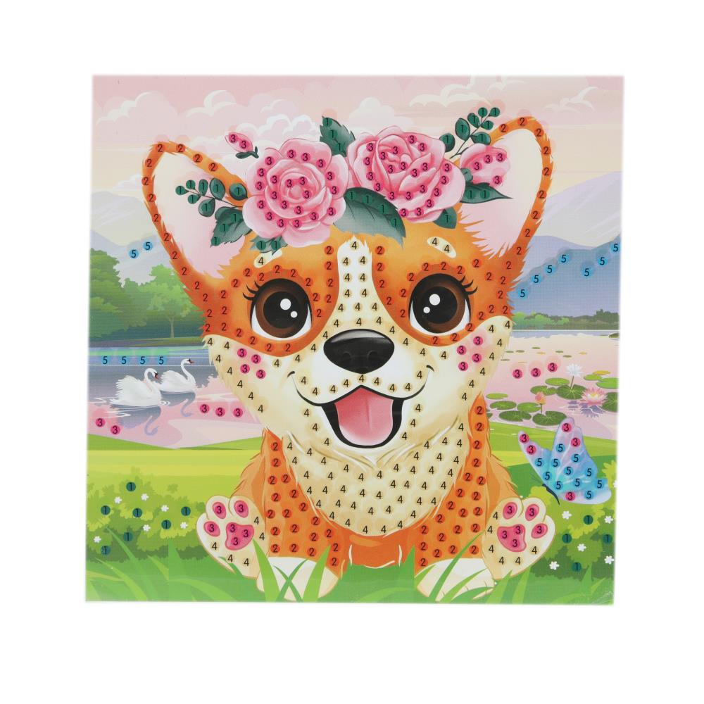 Mosaïque d'album 15*15, en corbeau, corgi avec des animaux de compagnie, АРТ en cor.48шт