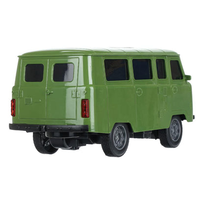 Машина р/у UAZ 452 буханка 25 см, свет, зеленый, кор. Технопарк в кор.24шт