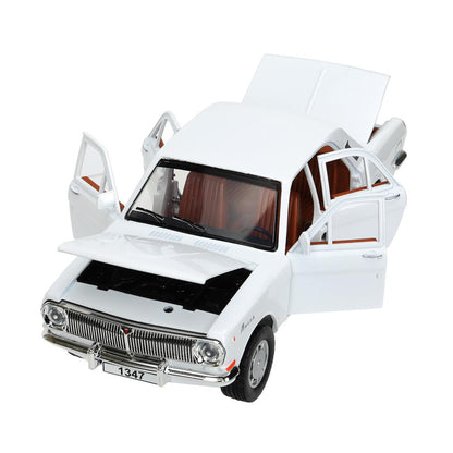 ГАЗ 2401 свет-звук 19,7 cm, дв, кап, баг, ин, белый Технопарк в кор.2*24шт