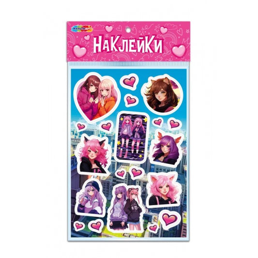 Наклейки бумажные, а5 девочка из Аниме MultiArt