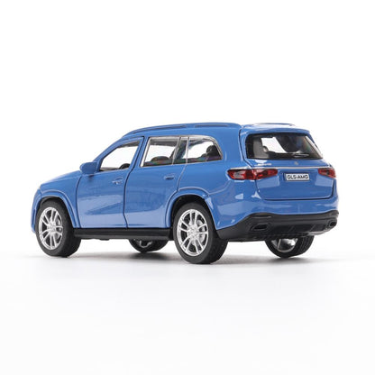 GLS-12-BU Машина металл MERCEDES-BENZ gls class amg 12см, дв,баг,ин,синий, кор. Технопарк в кор.2*36