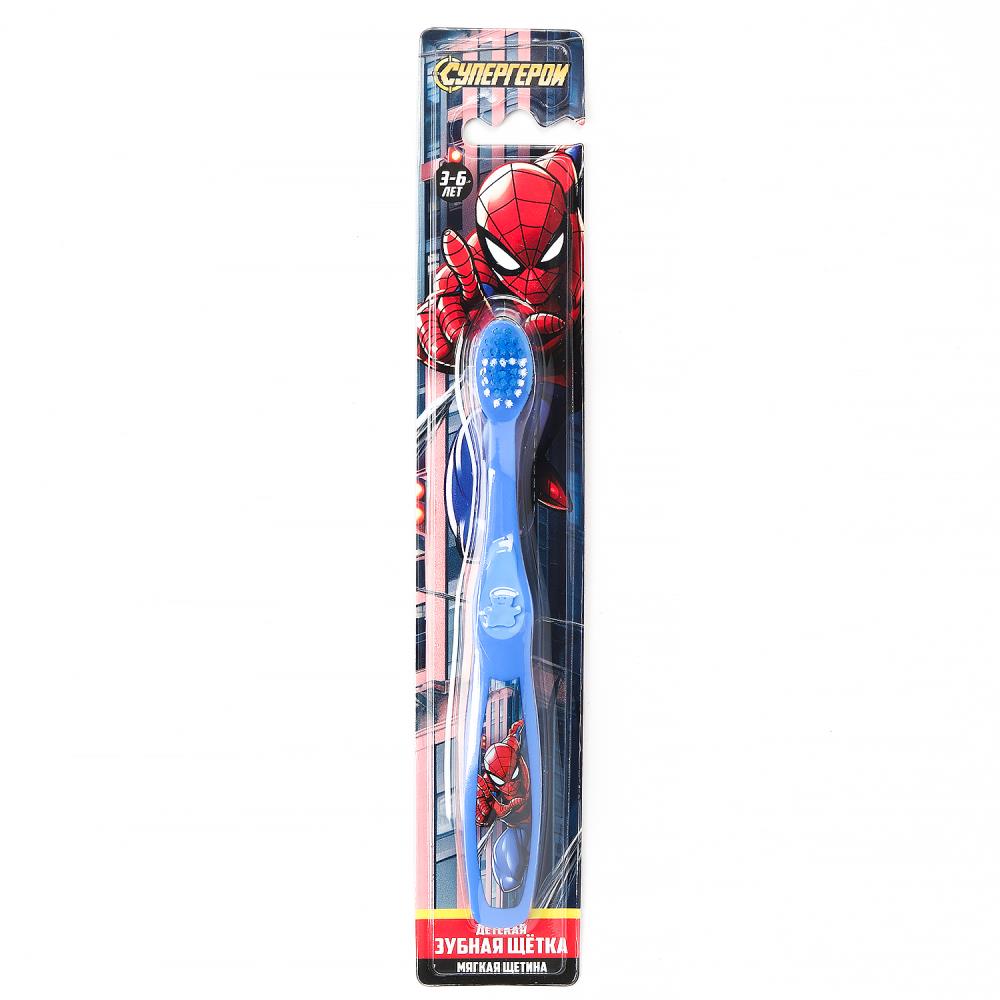 Зубная щетка фигурная для детей супергерои синяя MASTER DENT в кор.24*12шт