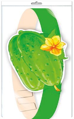 *МА-9390 Маска-ободок В ПАКЕТЕ. Огурец (в индивидуальной упаковке, с европодвесом и клеевым клапаном) - группа Овощи