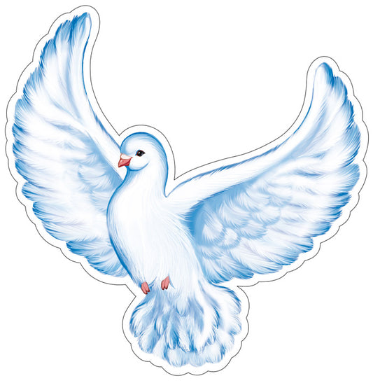 ФМ-13040 Плакат вырубной А4. Голубь с раскрытыми крыльями влево (УФ-лак) - группа Птицы