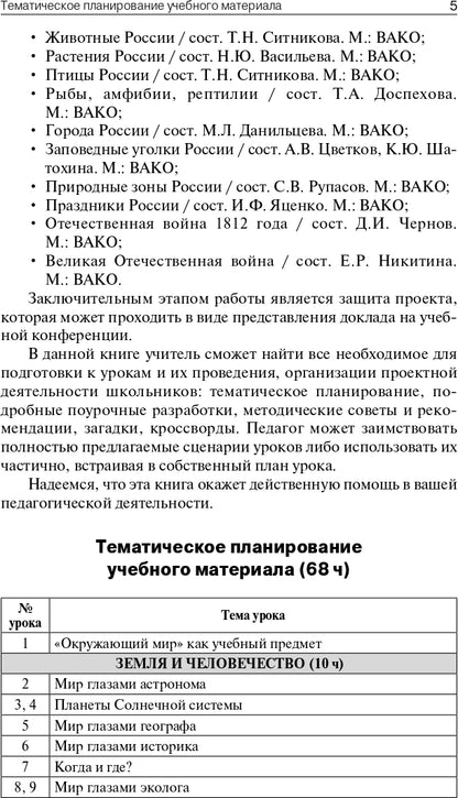ПШУ 4 кл. Окружающий мир к УМК Плешакова (Школа России).