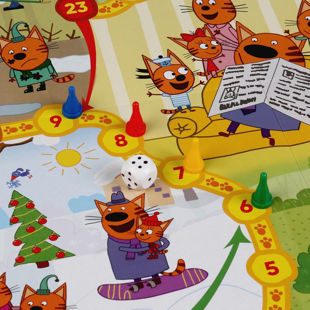 НАСТОЛЬНАЯ ИГРА-ХОДИЛКА "УМНЫЕ ИГРЫ" ВРЕМЕНА ГОДА.ТРИ КОТА В РУСС. КОР. в кор.20шт