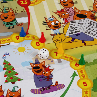 НАСТОЛЬНАЯ ИГРА-ХОДИЛКА "УМНЫЕ ИГРЫ" ВРЕМЕНА ГОДА.ТРИ КОТА В РУСС. КОР. в кор.20шт