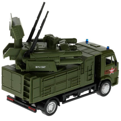 Машина металл свет-звук KAMAZ АРМИЯ РОССИИ 17 см, двер, подв.дет, инер, кор. Технопарк в кор.2*30шт