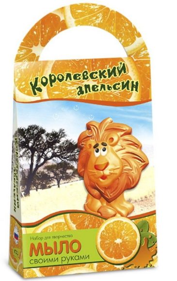 Развивашки.С0202 Мыло своими руками "Королевский апельсин" с формочкой Лев /44