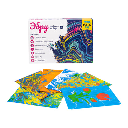 Набор для рисования на воде "Эбру" (5 pièces, lot A5) Magic ART