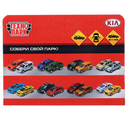 RIO-12DEL-BU 304186 Машина металл KIA RIO КАРШЕРИНГ 12 см, двери, багаж, инерц, в кор. Технопарк в к