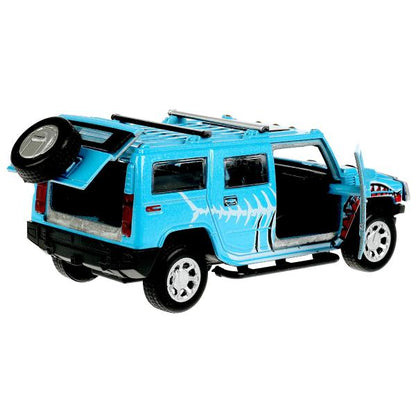 Machine en métal HUMMER H2 HUMMER 12 см, double, bag, инерц, голубой, kor. Parc technologique dans le cor.2*36шт