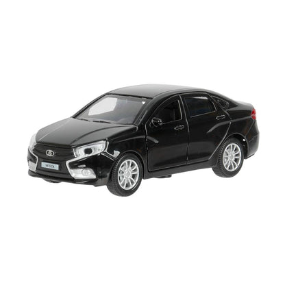 Машина металл LADA vesta 11,5 см, двери, черный, кор. Технопарк в кор.2*36шт