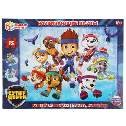 Superщенки. Le jeu de figurines est dans le cadre. 15 détails. 285х215мм. Умные игры в кор.50шт