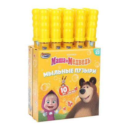 Мыльные пузыри Маша и Медведь 200мл в колбе 38см, кор.23,5*10,5*38см ИГРАЕМ ВМЕСТЕ уп-10шт в кор.5уп