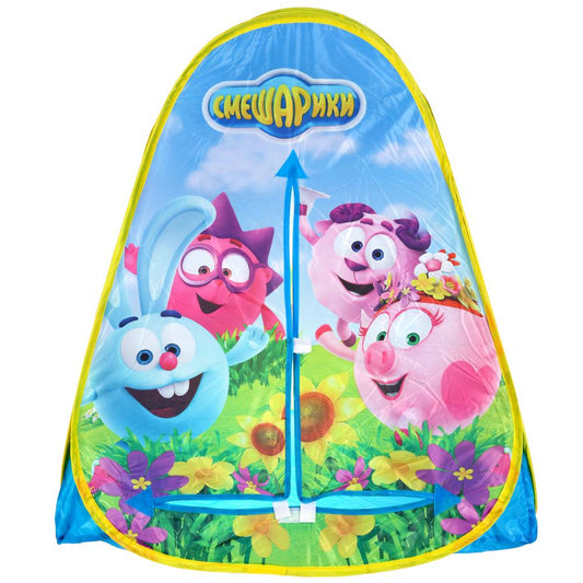 ДЕТСКАЯ ИГРОВАЯ ПАЛАТКА "ИГРАЕМ ВМЕСТЕ" "СМЕШАРИКИ" 81X91X81СМ В СУМКЕ в кор.24шт