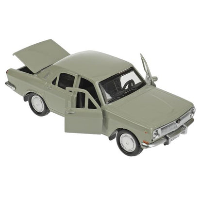 2401-12-GY (72) (72) Машина металл ГАЗ-2401 ВОЛГА длина 12 см, двери, багаж, инерц, серый, кор. Техн
