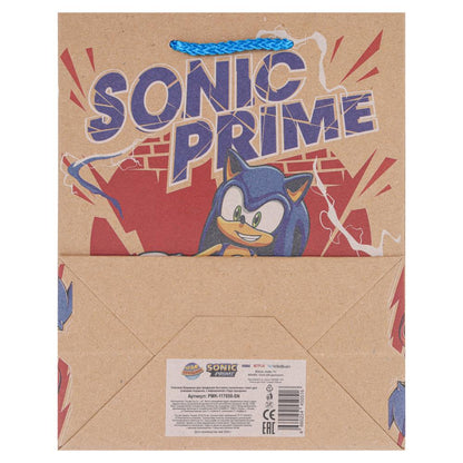 Пакет подарочный крафт Sonic Соник m, 18*23*10 см ЧУДО ПРАЗДНИК в кор.12*12шт
