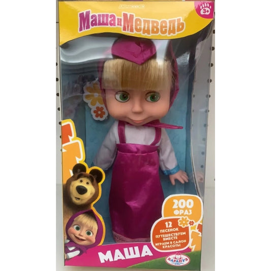Кукла Маша и Медведь 25см, озвуч, кор КАРАПУЗ в кор.18шт