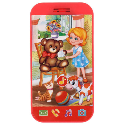 Téléphone mini-téléphone. песни на стихи А.Барто. 8 pièces, téléphone sous blister, en cor.180шт