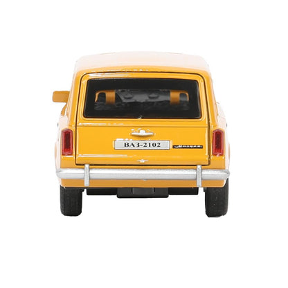 Machine en métal vaz-2102 12 cm, double, bagage, iner, jaune, cor. Parc technologique dans le cor.2*36шт
