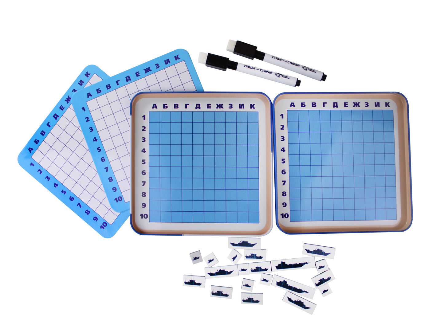 Игра магнитная в жестяной коробочке "Морской бой"