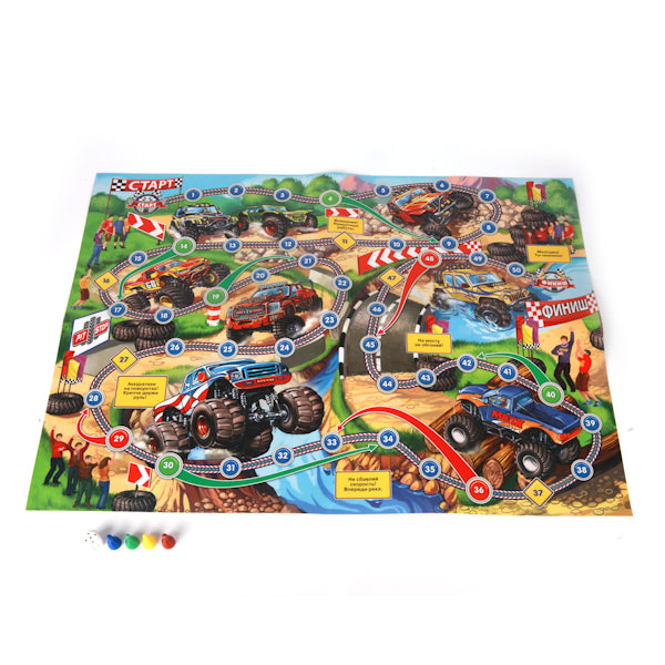 224481 НАСТОЛЬНАЯ ИГРА-ХОДИЛКА "УМКА" БОЛЬШИЕ ГОНКИ В РУСС. КОР. в кор.20шт