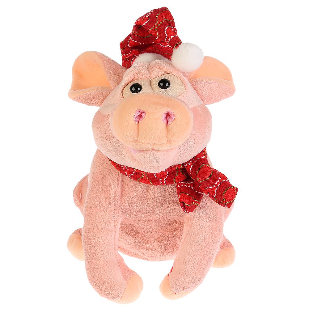 Игрушка интерактивная свинка 30см, на бат., 5 новогодних песен. Мульти-пульти в русс. кор. в кор.6шт