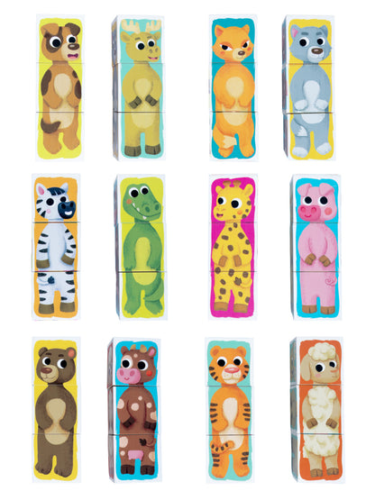 Jouets pour bébés en plastique, jouets pour bébés, "Зверопутаница", 6 pièces (12 personnes)