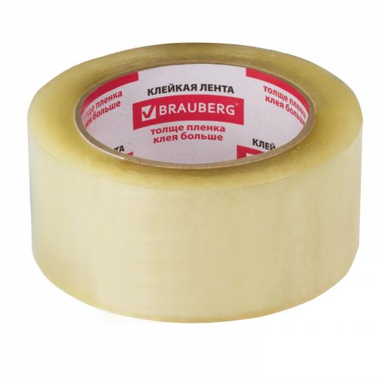 Клейкая лента 48мм x 100м упаковочная BRAUBERG prozraчная, гарантированная длина, 45мкм, art.221109