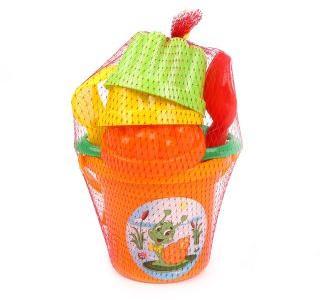 Alors. Песочный набор №26 (ведро-малое,ситечко-цветок,совок№2,грабельки №2,3 формочки)art.2181 /28