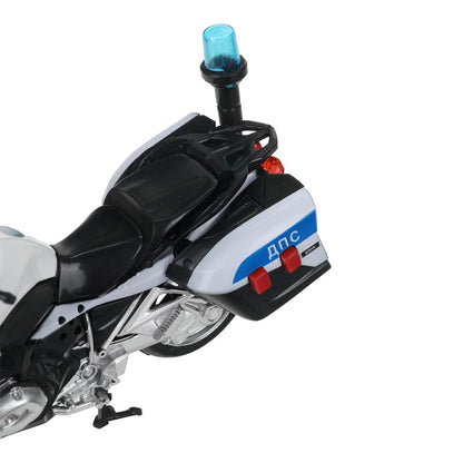 Модель металл свет-звук МОТОЦИКЛ BMW R1200 RT 13 см, подвиж дет, белый, кор. Технопарк в кор.2*24шт