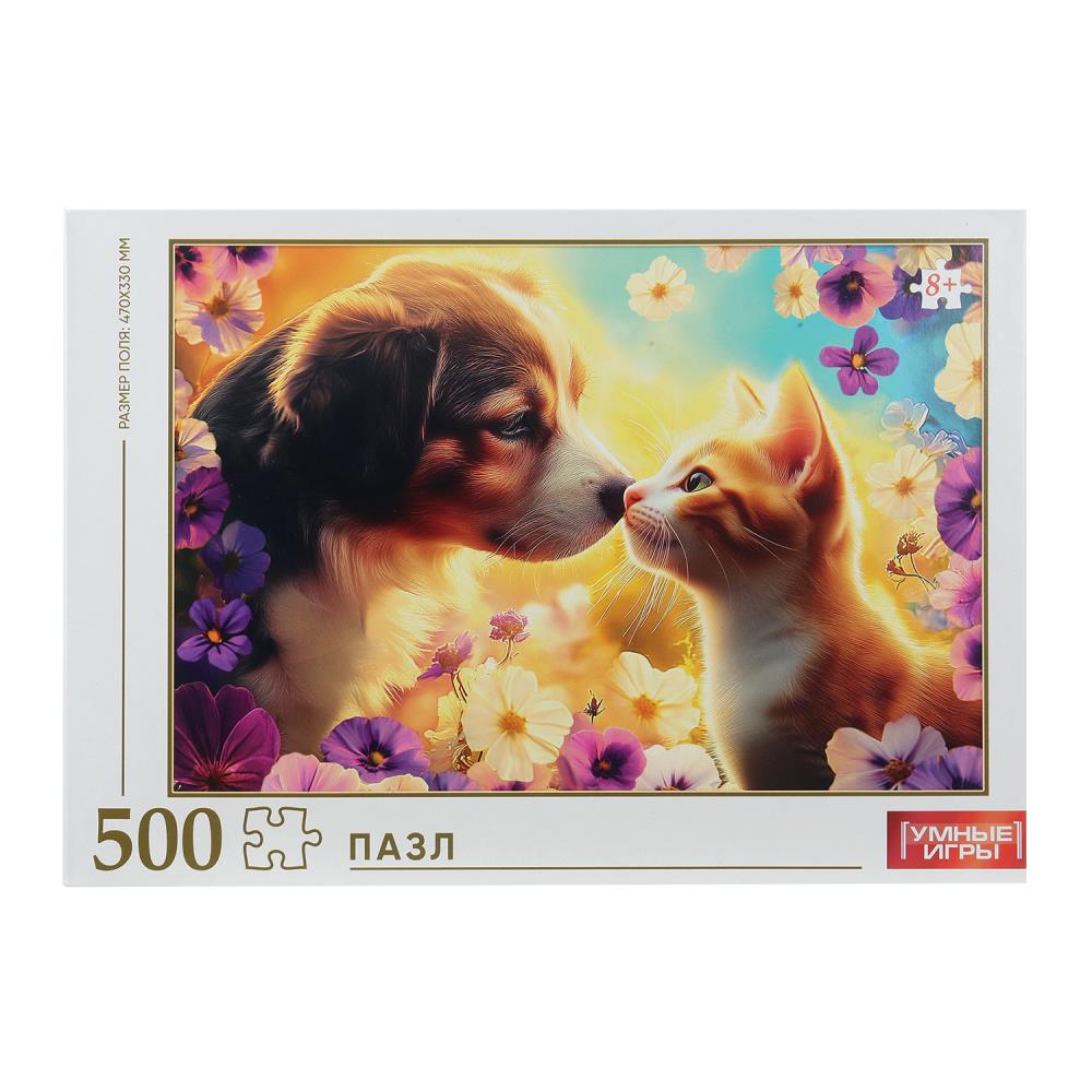 Кошечка и собачка. Пазлы в коробке 500 деталей. 225х320х40 мм. Умные игры в кор.10шт