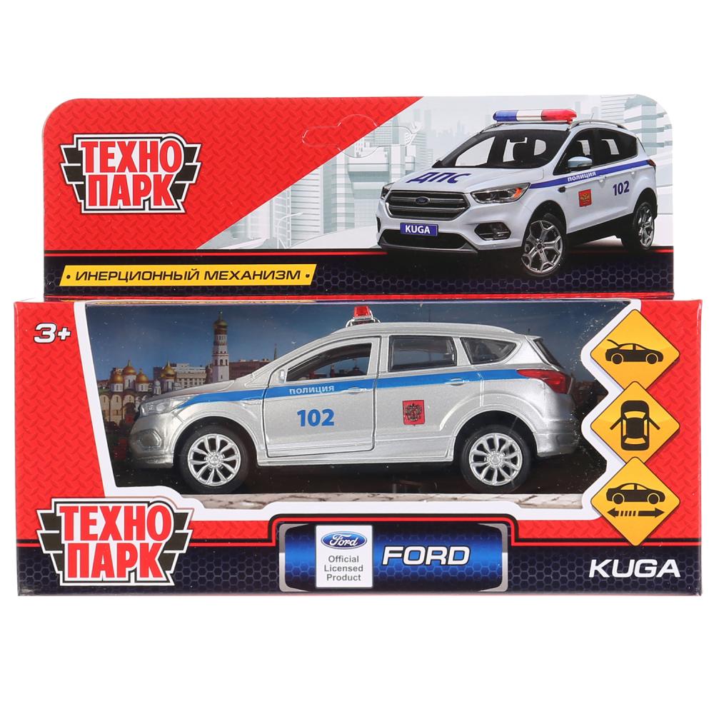 ТМ Технопарк. Machine métallique "FORD KUGA ПОЛИЦИЯ" 12 cm, ouverte. двери, инерц. dans le cor. dans le cor.2*36шт